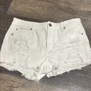 American Eagle White Jean Shorts